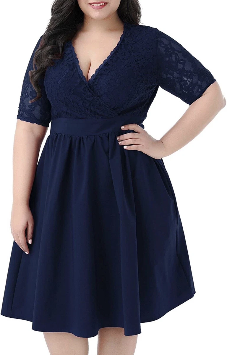 Navy blue dress size 22 cheap