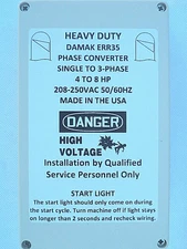 Heavy Duty 4-8HP Static Phase Converter 208-250V Mill DriIl Saw Liquid Tight 35