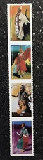 2025USA Forever - Powwows Native American Indian Culture - Vertical Strip of 4