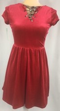 Copper Key Girls Dress Medium Red Velvet Lace Up Holidays Christmas New 44