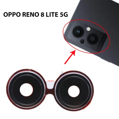 Pour OPPO RENO 8 LITE 5G lentille vitre camera appareil photo verre + cadre NOIR