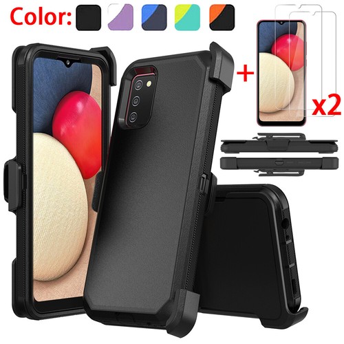 Funda/vidrio templado con clip para cinturón para Samsung Galaxy A02S/A03S A13 A53 5G