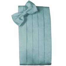 Men's Mist Satin Bow Tie and Cummerbund Set