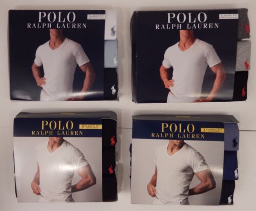 3 POLO RALPH LAUREN HOMME XXL 2XL COTON NOIR BLANC GRIS BLEU V T-SHIRTS - Photo 1/73