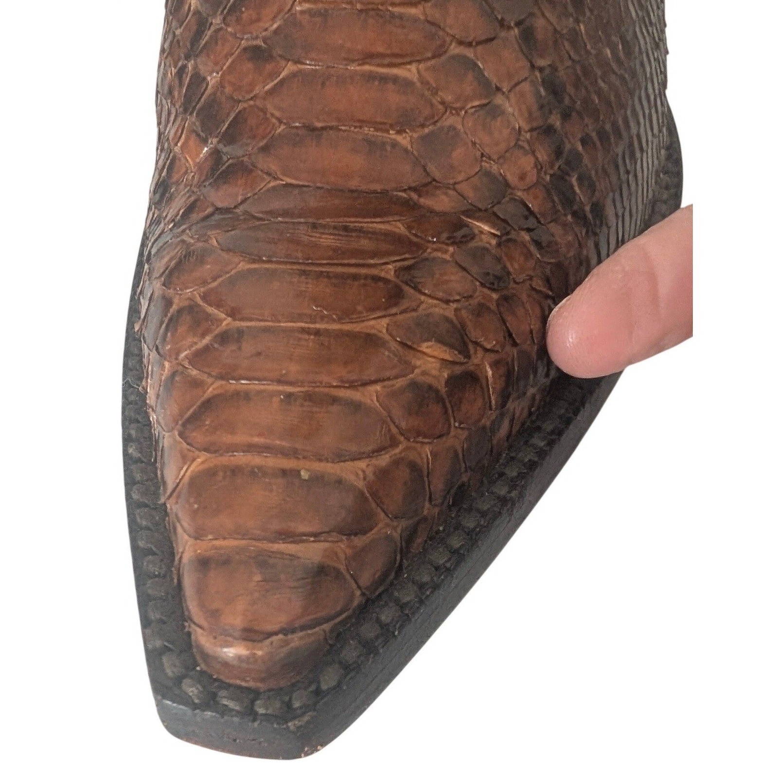 Black Jack Python Snakeskin Cowboy Boots Women 8.… - image 11