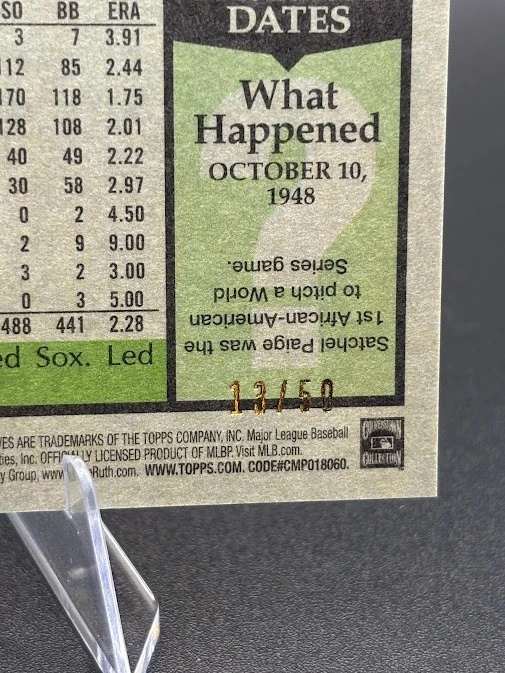 2016 Topps Baseball 101 Babe Ruth Red #13/50 - Image 3 of 3