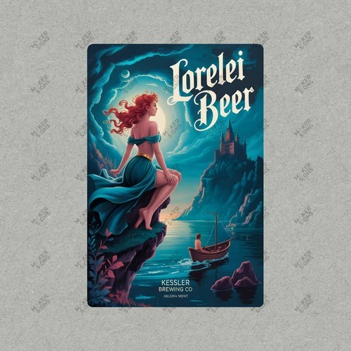 Vintage Style Lorelei Beer Metal Sign German Folklore Siren Brewing #127474