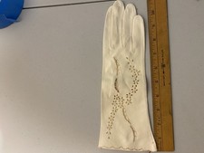 Vintage Soft Leather Gloves With Flora Cutouts-Never Worn- Exquisite Condition