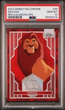 2023 Topps Disney Chrome 100 Mufasa #99 RED KALEIDOSCOPE PSA 10