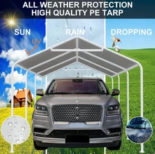 Carport Replacement Canopy Cover Garage Top Tent Shelter Tarp, 10 x 20 Ft