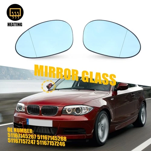 For BMW 1 Series E81 E82 E87 E88 & 3 Series E90 E91 E92 E93 Blue Heated Mirror