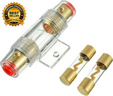 4-8 Gauge AWG In Line 60A AGU Fuse Holder with 60 Amp AGU Fuses for Car Audio