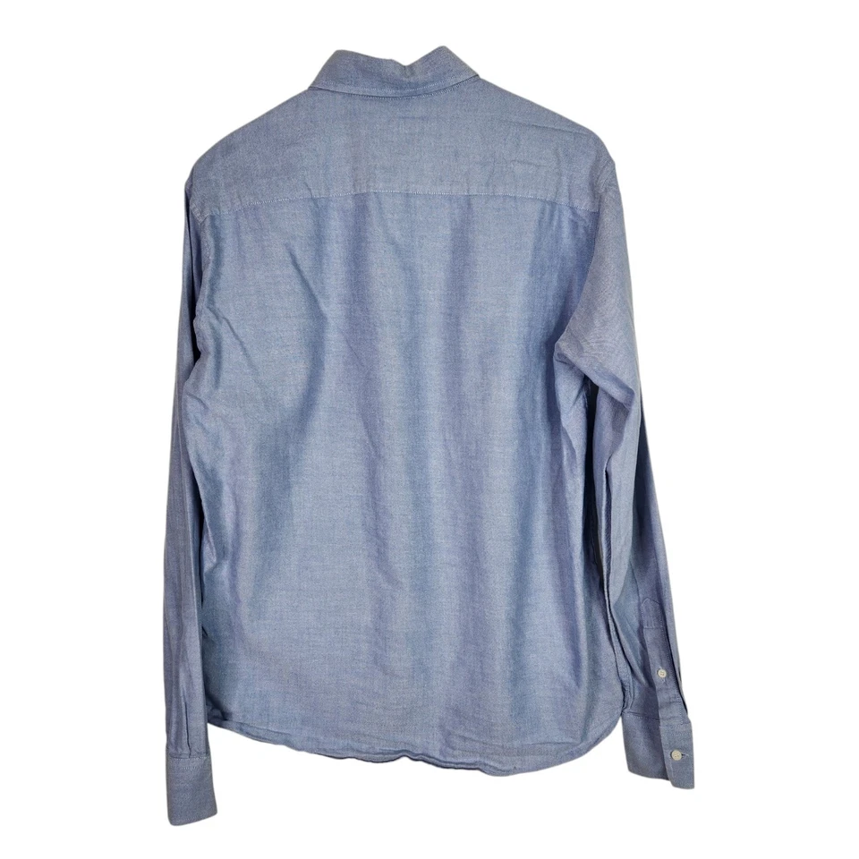 Camisa social masculina manga longa SERGIO TACCHINI grande azul botão carreira - Imagem 2 de 4