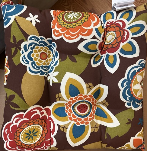 Cuscino seduta angolare quadrato reversibile righe floreali interno/esterno - Foto 5 di 10