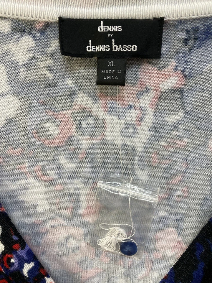 MUJER DENNIS BAJO TALLA X GRANDE FlLORAL BOTÓN DELANTERO CÁRDIGAN SUÉTER Nuevo Foto 3 de 4