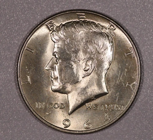 1964-D "Kennedy" Half-Dollar SILVER Coin, Almost Uncirculated Condition