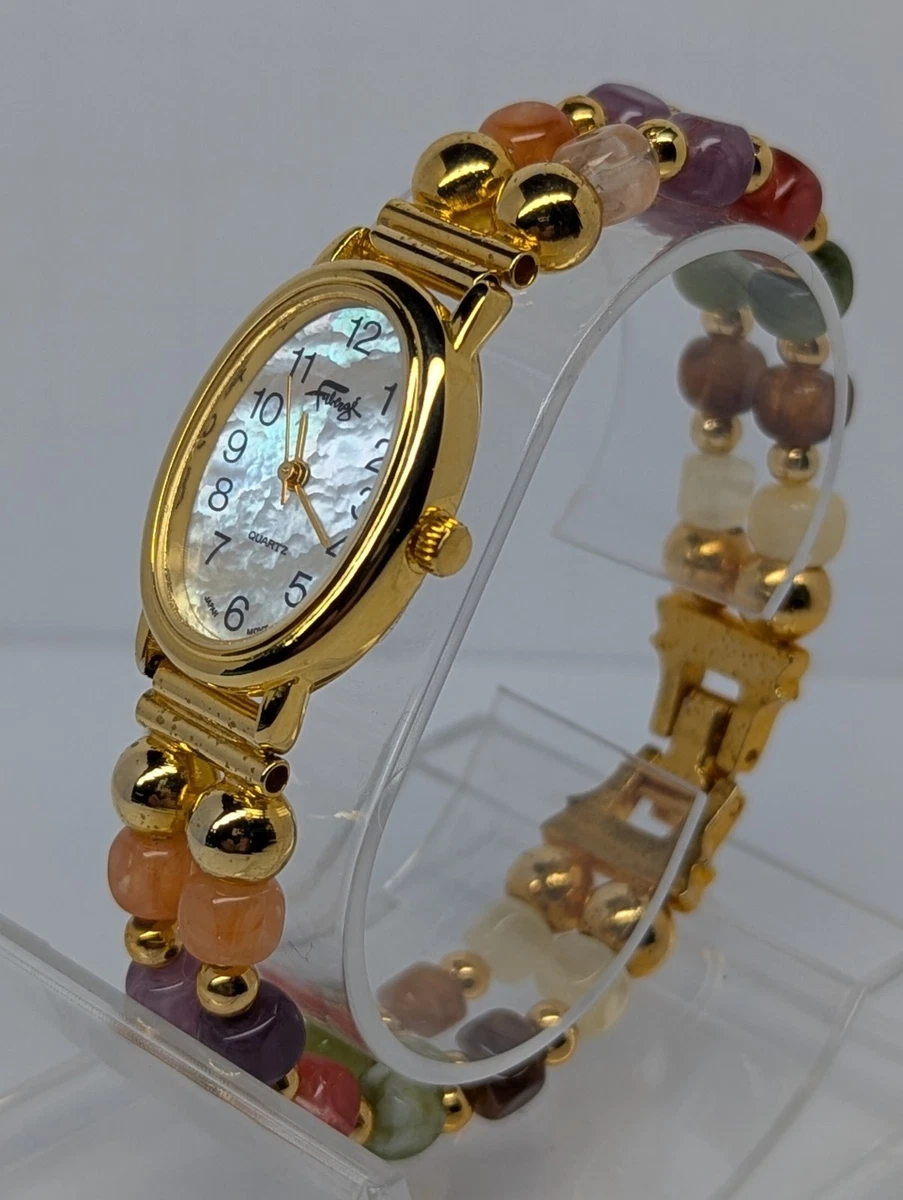FABERGÉ RARE VINTAGE WOMEN\'S GOLD‑TONE PEARL‑BEADED QUARTZ WATCH – JAPAN MOVT Vintage Faberge Watch Woman main image 3