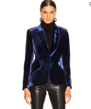 G2U LAGENCE Chamberlain Blue Velvet Blazer
