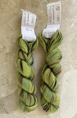 Lot of 2 Hanks, ArtYarns Cashmere 2 Yarn-100% Cashmere - Col. 131 - Photo 1/3
