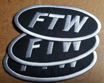 FTW 3 piece Patch lot iron Hats Shirts Vest approx 1.5x3.75''