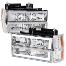 Fits 94-98 CHEVROLET C10 Euro Headlight With Clear Lens