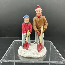 The Village Collection by St. Nicholas Square Father & Son Shoveling Snow