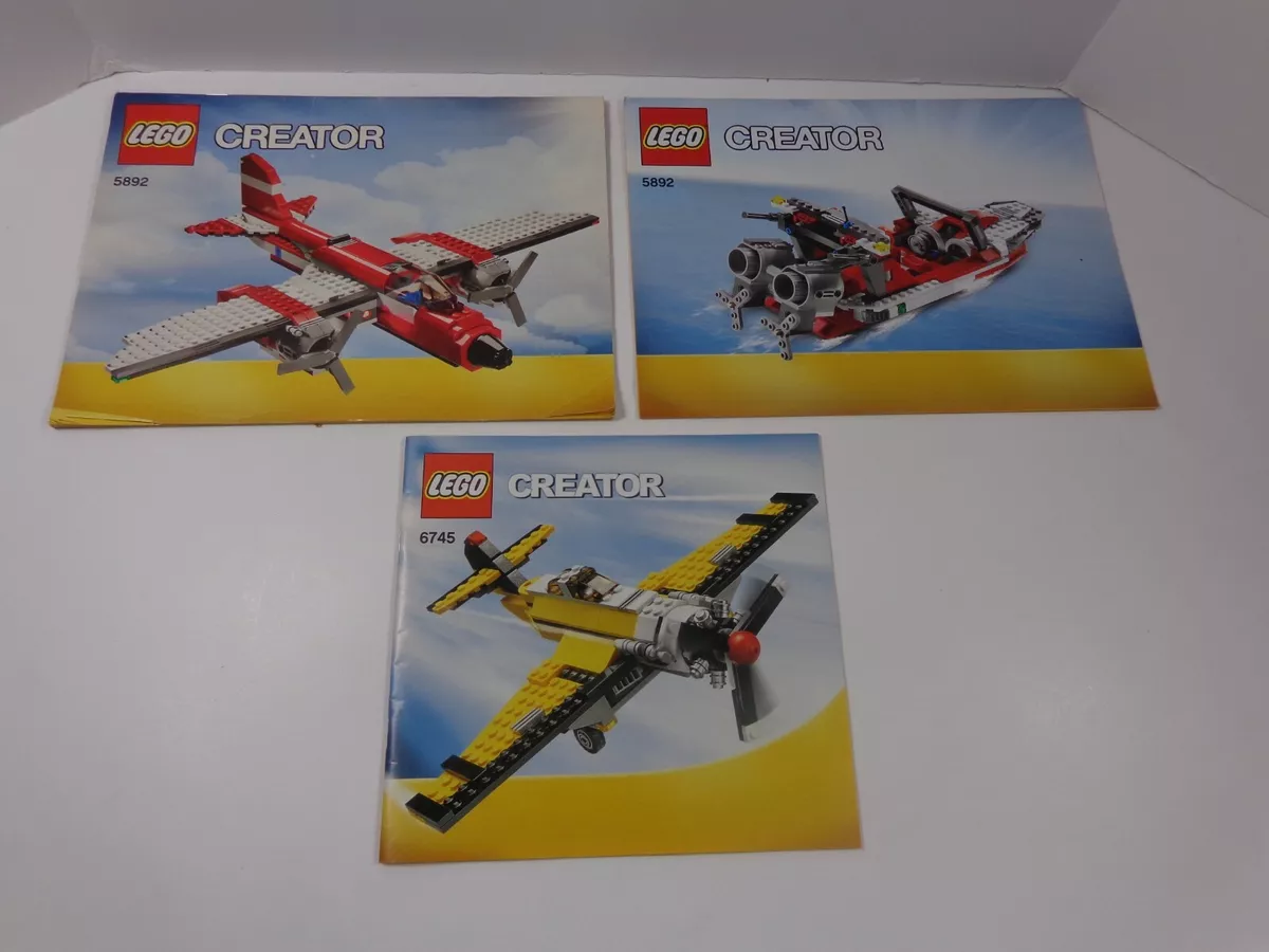 Lego Creator 5892 6745 Sonic Boom Lot of 3 Instruction Manuals ONLY Boat Plane
