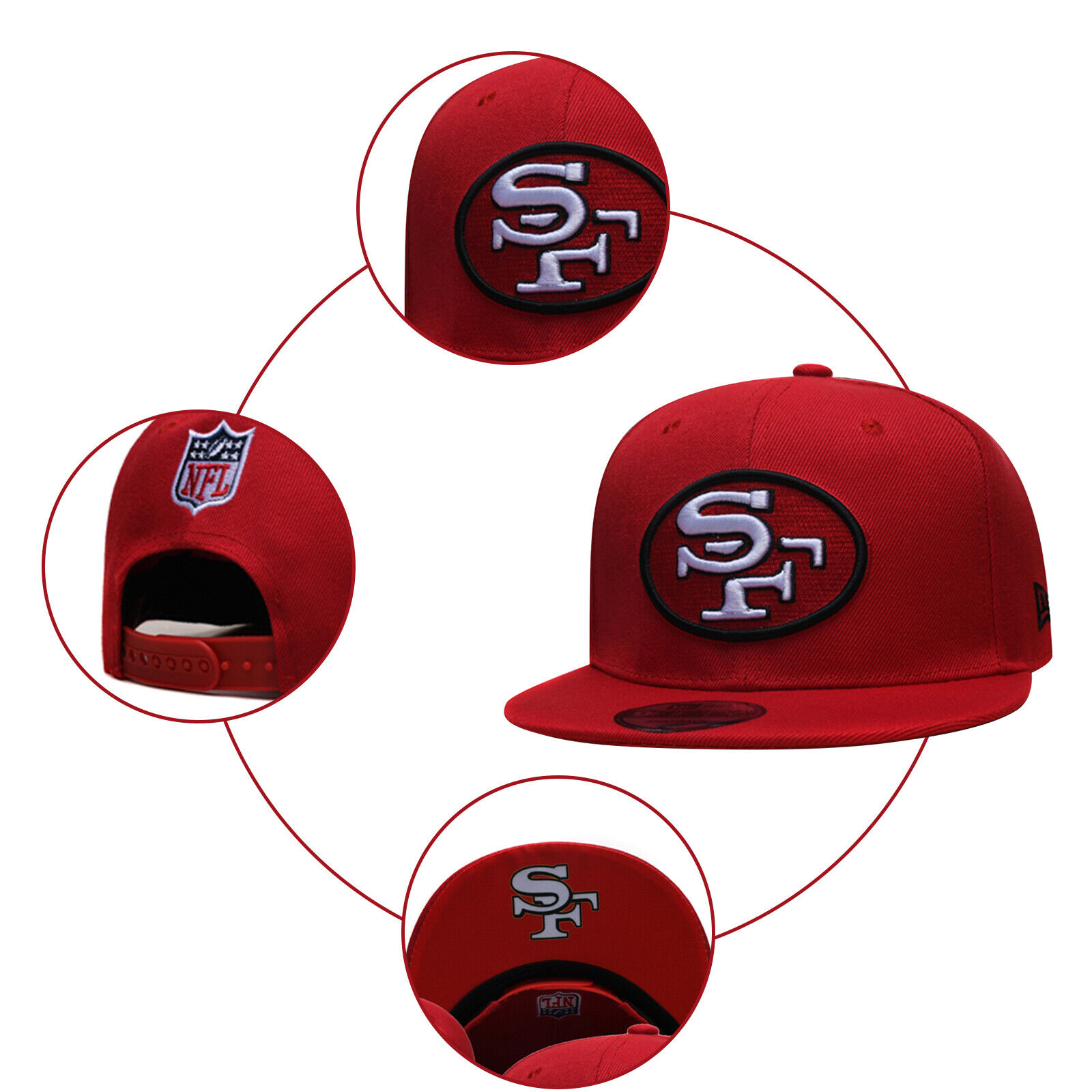 2024ERA 9FIFTY MEN WOMEN SAN FRANCISCO 49ERS RED SNAPBACK HAT CAP For Fan