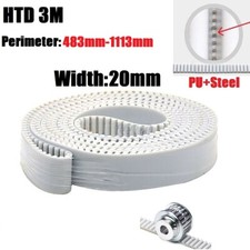 HTD 3M Close Loop Synchronous Timing Belt Width 20mm PU  Steel Belts 3mm Pitch
