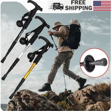 2X Trekking Poles Nordic Walking Hiking Sticks Adjustable Anti-shock Alpenstock