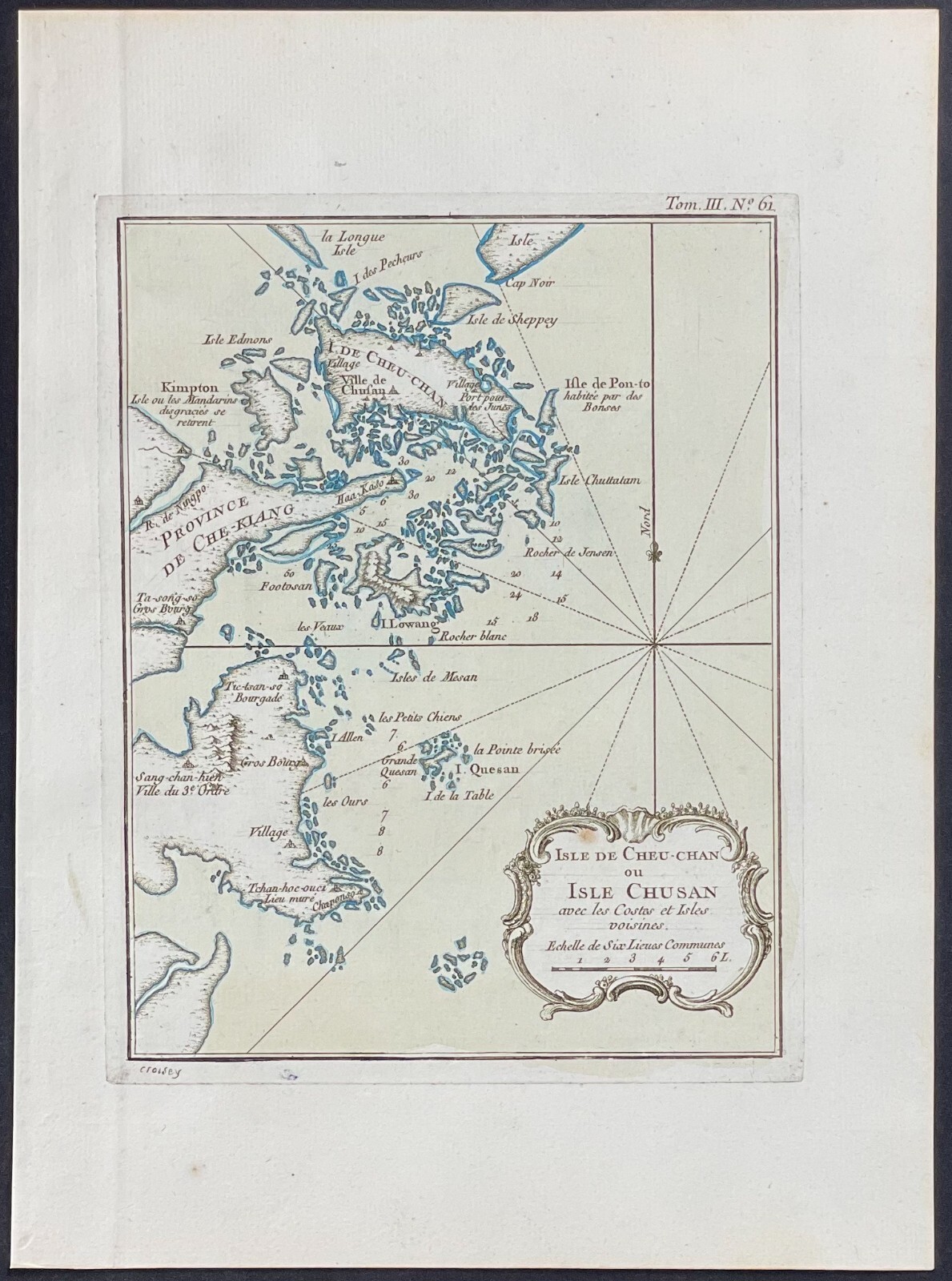 Bellin - Map of Zhoushan (Chusan) Island, China - 1764 Le Petit Atlas ...
