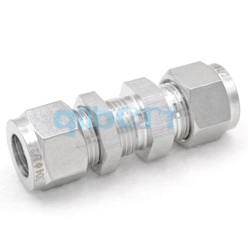 Fit Tube O.D 1/2" 304 Stainless Bulkhead Ferrule Compression Union Pipe Fitting - Picture 2 of 6
