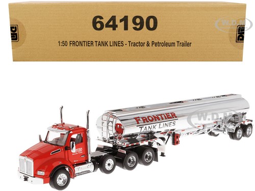 KENWORTH T880 SBFA W/ PETROLEUM TANKER RED & CHROME 1/50 DIECAST MASTERS 64190 - 第 1/9 張圖片