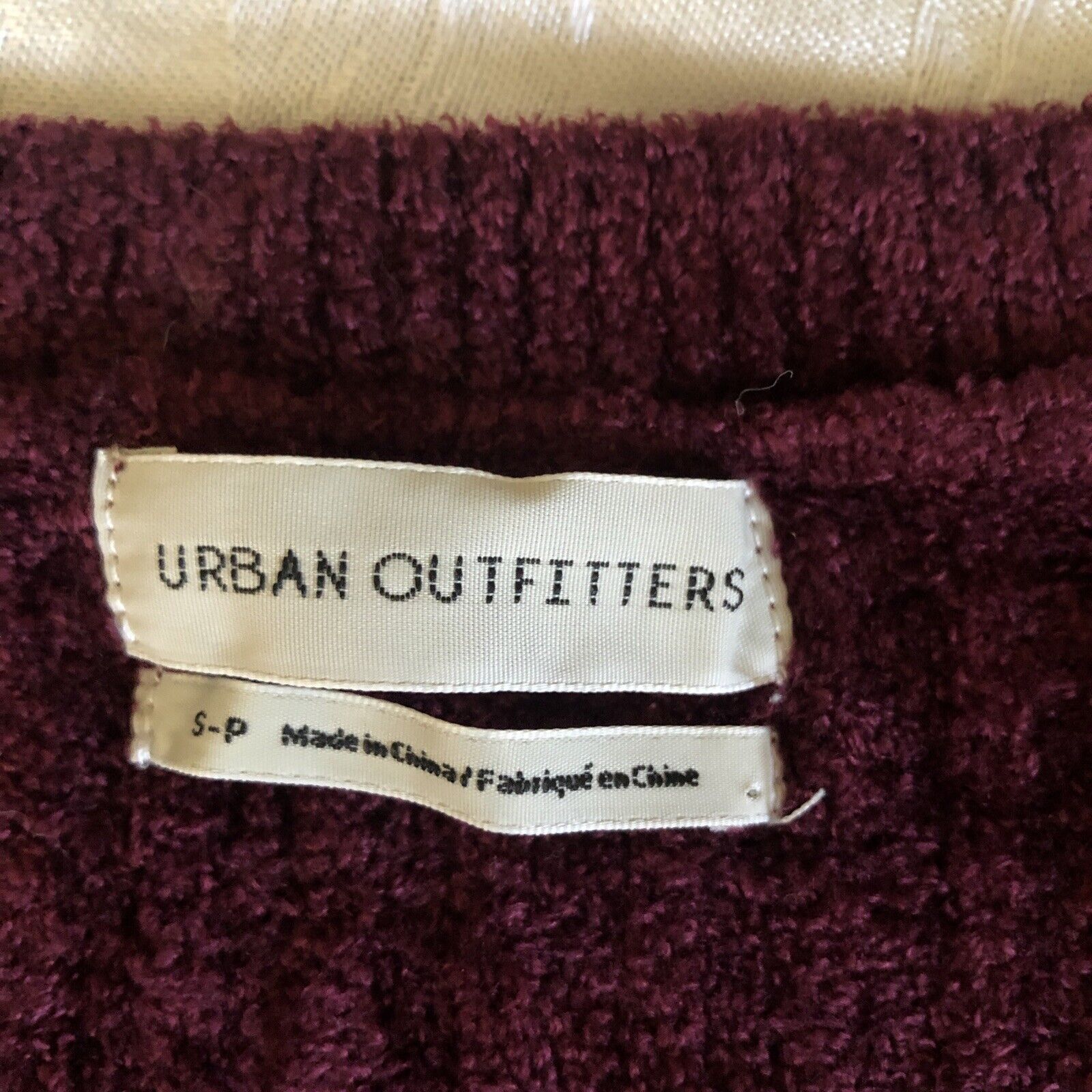 Urban Outfitters Cropped Plum Color Chenille Long… - image 2