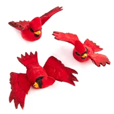 Set of 12 Factory Direct Craft Artificial Flying 2-1/4" Cardinal Birds
