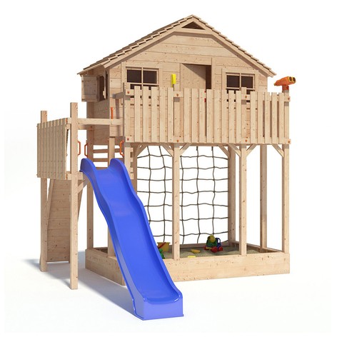 Fantasio XXL- Baumhaus Stelzenhaus Spielturm mit Balkon Rutsche 1,50m Podesthöhe - Bild 14 von 20