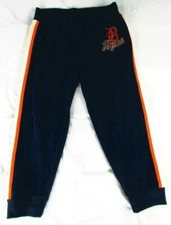 Detroit Tigers Women's Distressed Print Fleece Capri's in Blue/Gray 