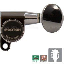 NEW Gotoh SG360-05 Tuners Schaller Style Mini OVAL Buttons SET 3x3 - COSMO BLACK
