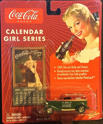 Johnny Lightning Coca-Cola Calendar Girl #6 Green & Red '33 Ford Sedan Delivery