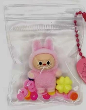 Cute Critters Labu Pastel Fuzzy Keychain – Plush Flocked Mini Creature Charm