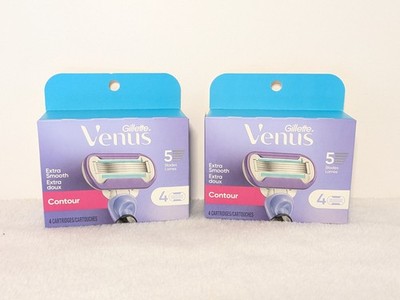 2 New Packs Gillette Venus 5 Blade Extra Smooth Contour Razors 8 Total Cartridge