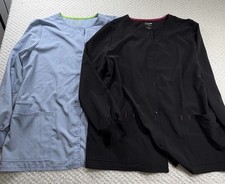 Pair Of Scrubstar Long Sleeved Scrub Jackets Shirts Women L