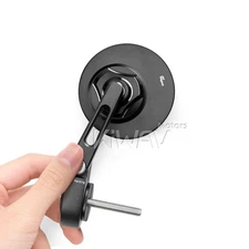 KIWAV bar end mirror x1 round Orbii black for Royal Enfield Interceptor 650 bike