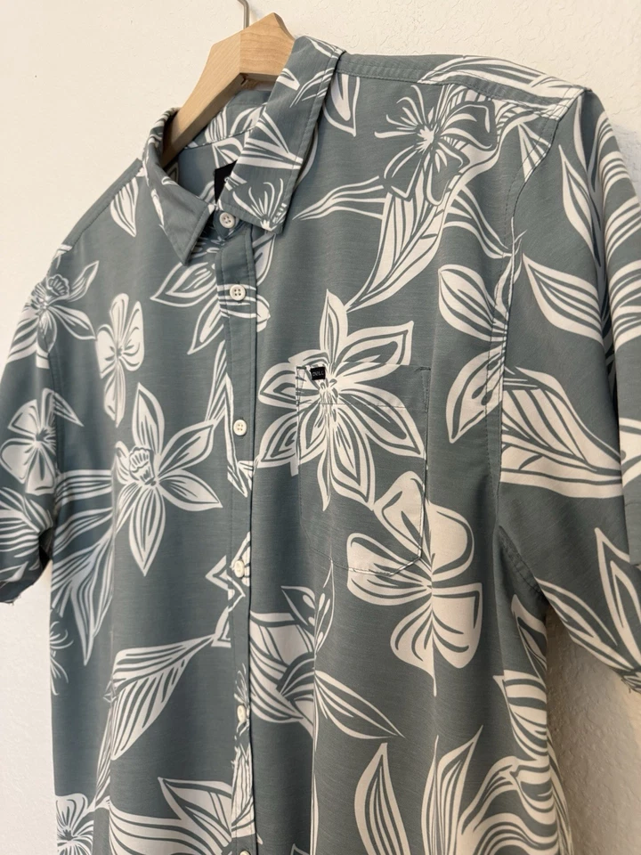 Camisa transversal O’Neill TRVLR UPF para hombre XL Sage ajuste estándar abotonada floral Foto 4 de 4