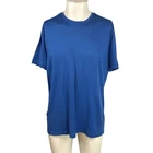 Icebreaker Mens Blue Merino Wool Short Sleeve Crew Neck Performance T-Shirt L