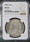 1884-O Morgan Dollar NGC Certified MS62