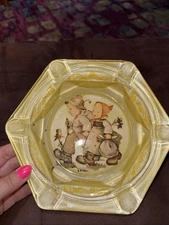 Vintage Glass Table Ashtray Hummel G Brost