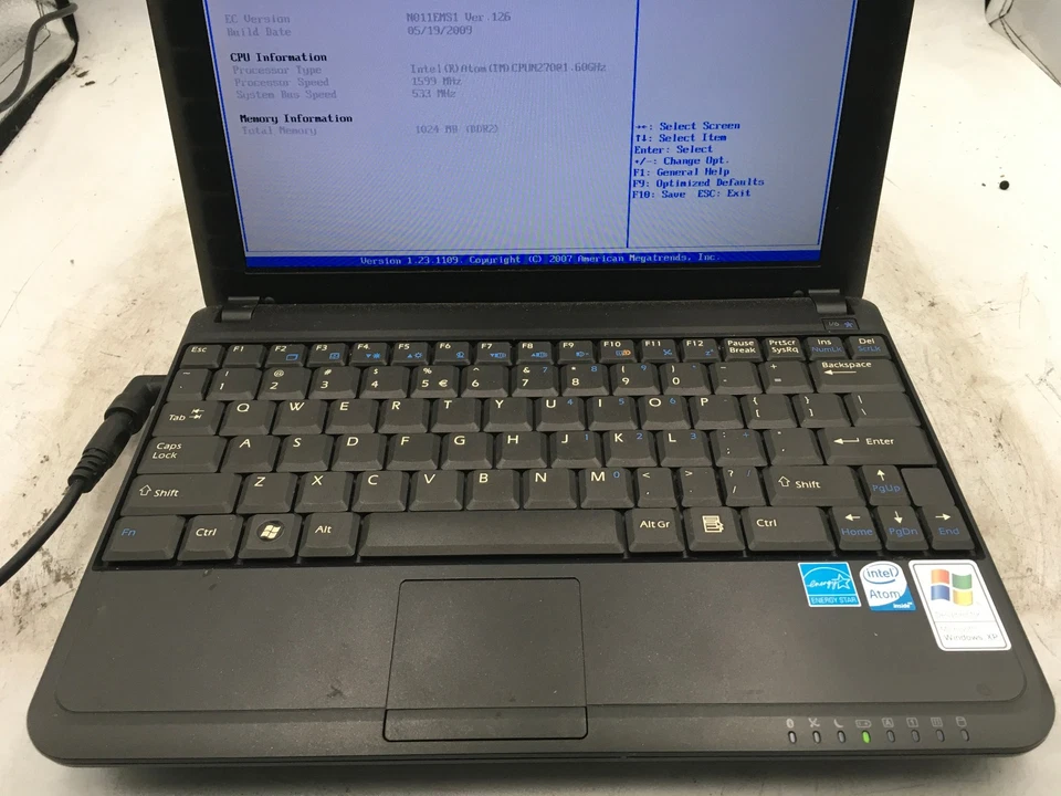 MSI U100 MS N011 - BOOTS TO BIOS - INTEL ATOM - 1GB RAM - 10" - READ DESCRIP -BB - Image 3 of 4