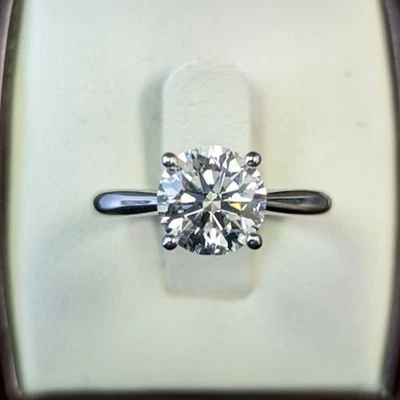 IGI Certified Lab Grown Diamond Engagement Ring 3.00 Ct Round Cut 18K White Gold - Image 1 of 4