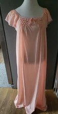 Vintage 1950s Nylon Sears Peach Nightie Nightgown L 38/40